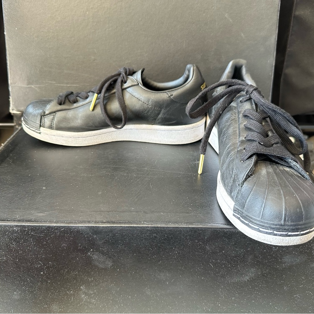 Black Leather Women’s Adidas Superstar Sneakers